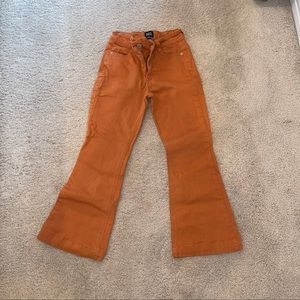 Orange flare jeans